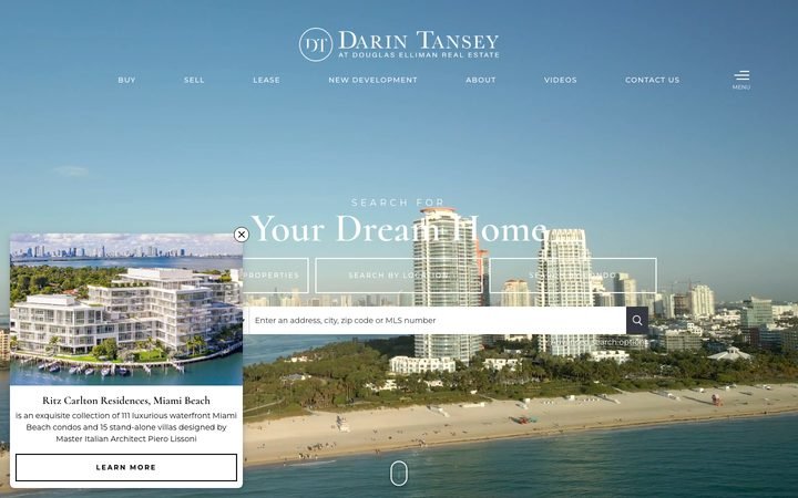 Darin Tansey Real Estate website